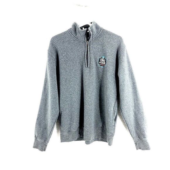 Big Cotton Final Four Houston 2023 Gray 1/4 Zip Sweater‎ Small Cotton Polyester - Picture 1 of 8